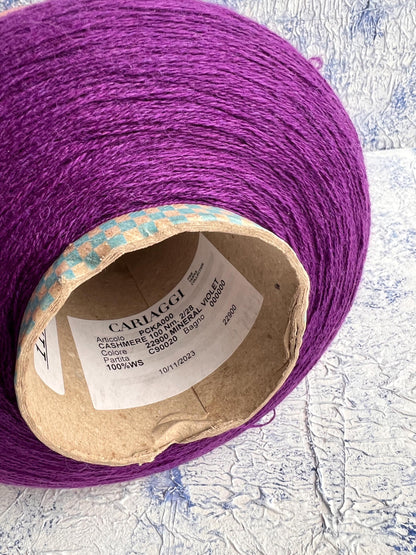 Cashmere 100%, Nm 2/28, Cariaggi-PCKA000, Mineral Violet. Per 100 gr