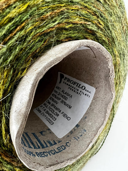 Alpaca 40%,Merino 30%,Mohair 30% Yarn.PROFILLO,Color Fieno.Per 100 gr
