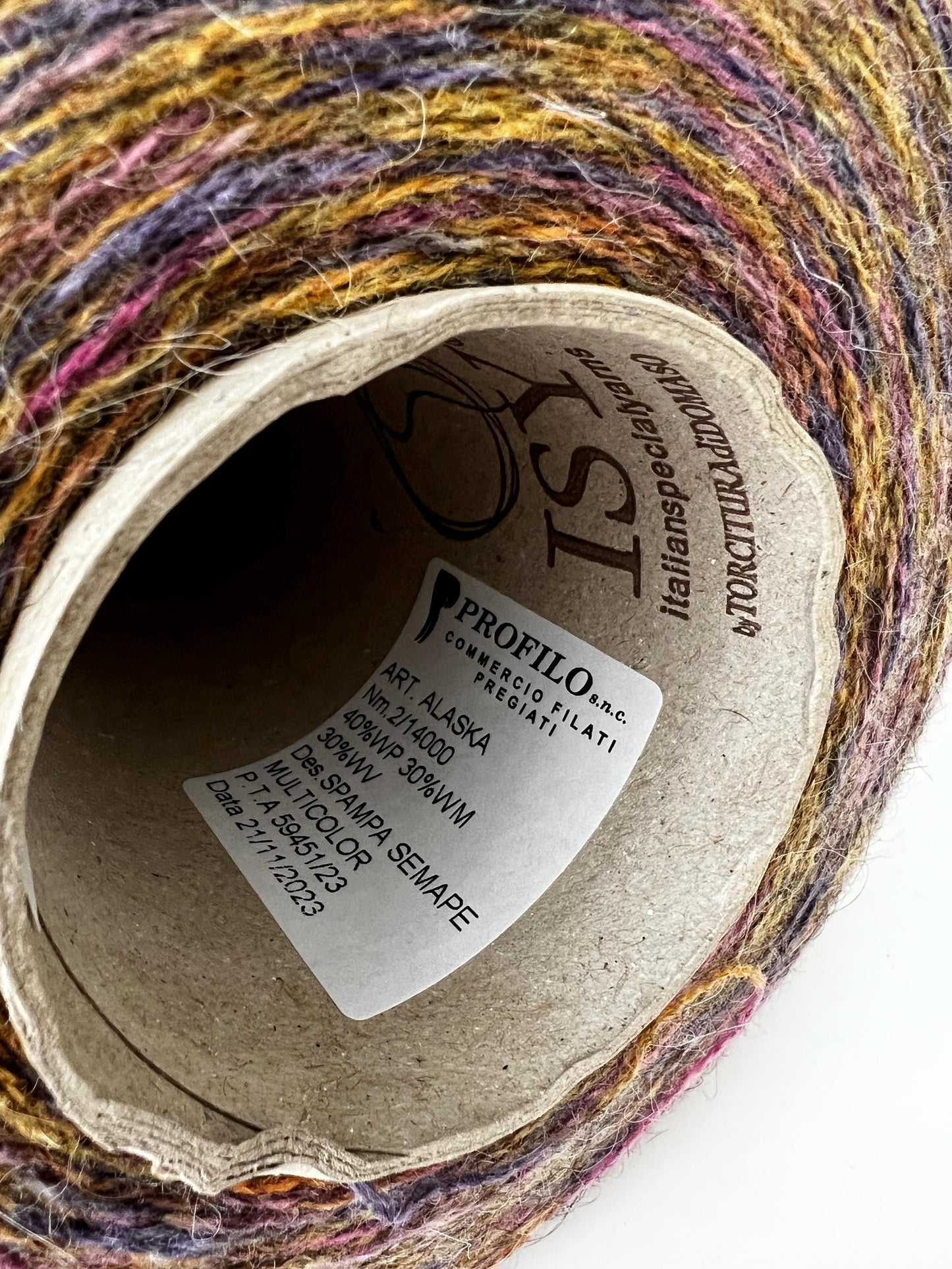 Alpaca 40%,Merino 30%,Mohair 30% Yarn.PROFILLO,Color Stampa.Per 100 gr