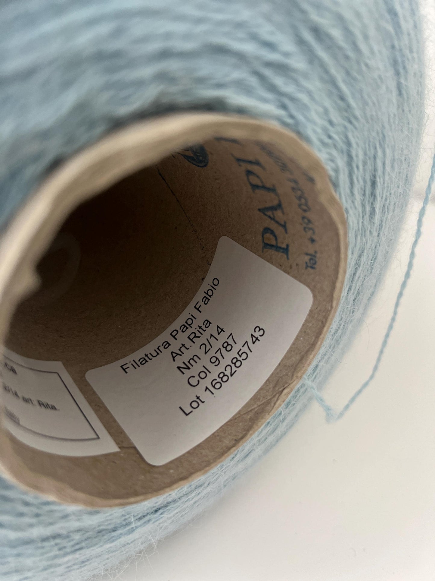 Angora yarn 50% &  PA 50%, Nm 2/14 art: Rita.Color Blue Sky.Per 100 gr