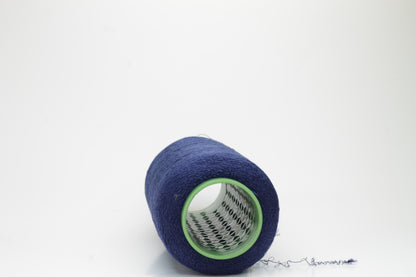 Silk 92%, PA 6%, LY 2% yarn on Cone. Nm 2/90,Prisma Ricerche. Color Blue
