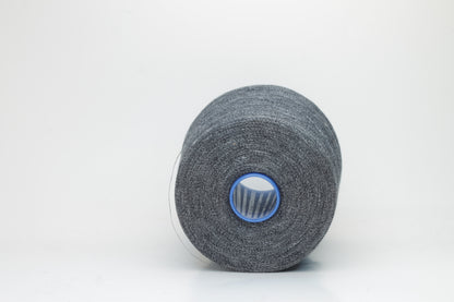 Fine, single-ply linen yarn in a rich Deep Sage Charcoal. Reveals a crisp texture and subtle natural sheen, typical of pure linen fiber.