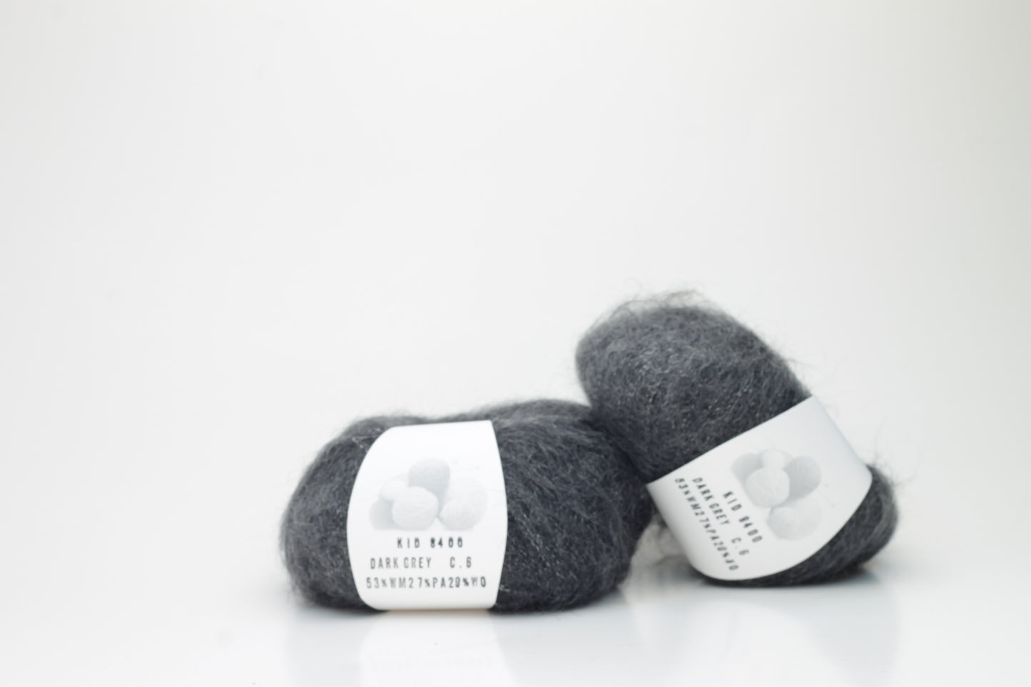 Color Dark Gray, 53% Mohair yarn , 27% PA, 20% Wool, Nm 8400, 25gr,  Filpucci