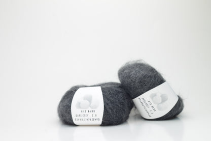 Color Dark Gray, 53% Mohair yarn , 27% PA, 20% Wool, Nm 8400, 25gr,  Filpucci