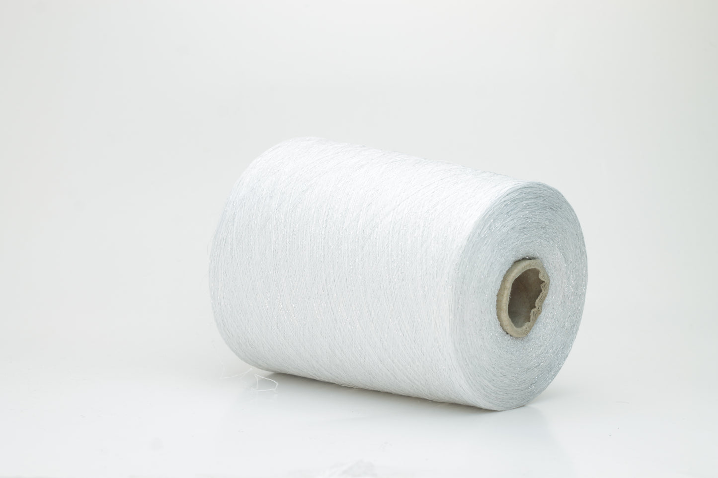 74% Sustainable Viscose 16% PBT 10% Metallic Fiber (lurex), Nm 37, White