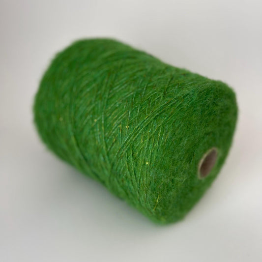 Sequin Yarn. Selene. 36% PL, 35% PC, 19% PA, 5% Merino. Green. Per 100 gr