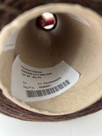 Freedom Royal Alpaca Blend Yarn 70/30 Italy. Color Palissandro. Per 100gr