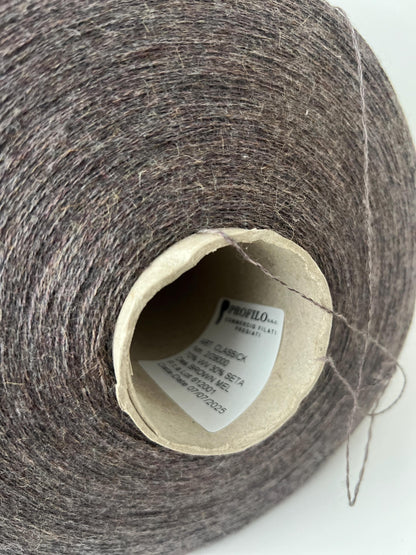 70% Merino&30% Silk yarn,Nm 2/28.PROFILLO,Color Brown.Per 100gr