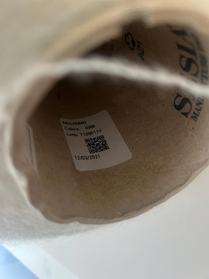 Sesia Baby Alpaca Fluffy Yarn Blend Italy–NM 1/9500. White.Per 100 gr