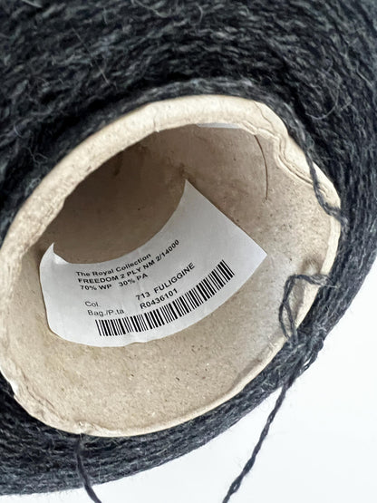 Freedom Royal Alpaca Blend Yarn 70/30 Italy. Color Fuliggine.Per 100gr