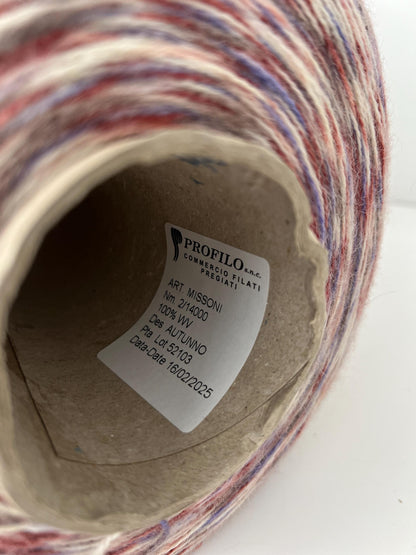 MISSONI-Merino yarn 100%,PROFILLO.Nm 2/14.Color AUTUNNO.Per 100gr