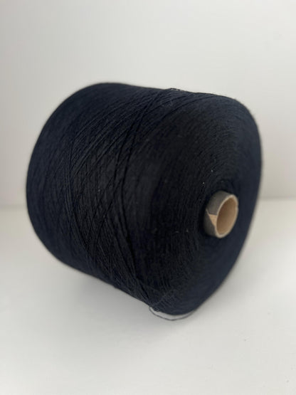 70% Merino&30% Silk yarn,Nm 2/28.PROFILLO,Color Black.Per 100gr