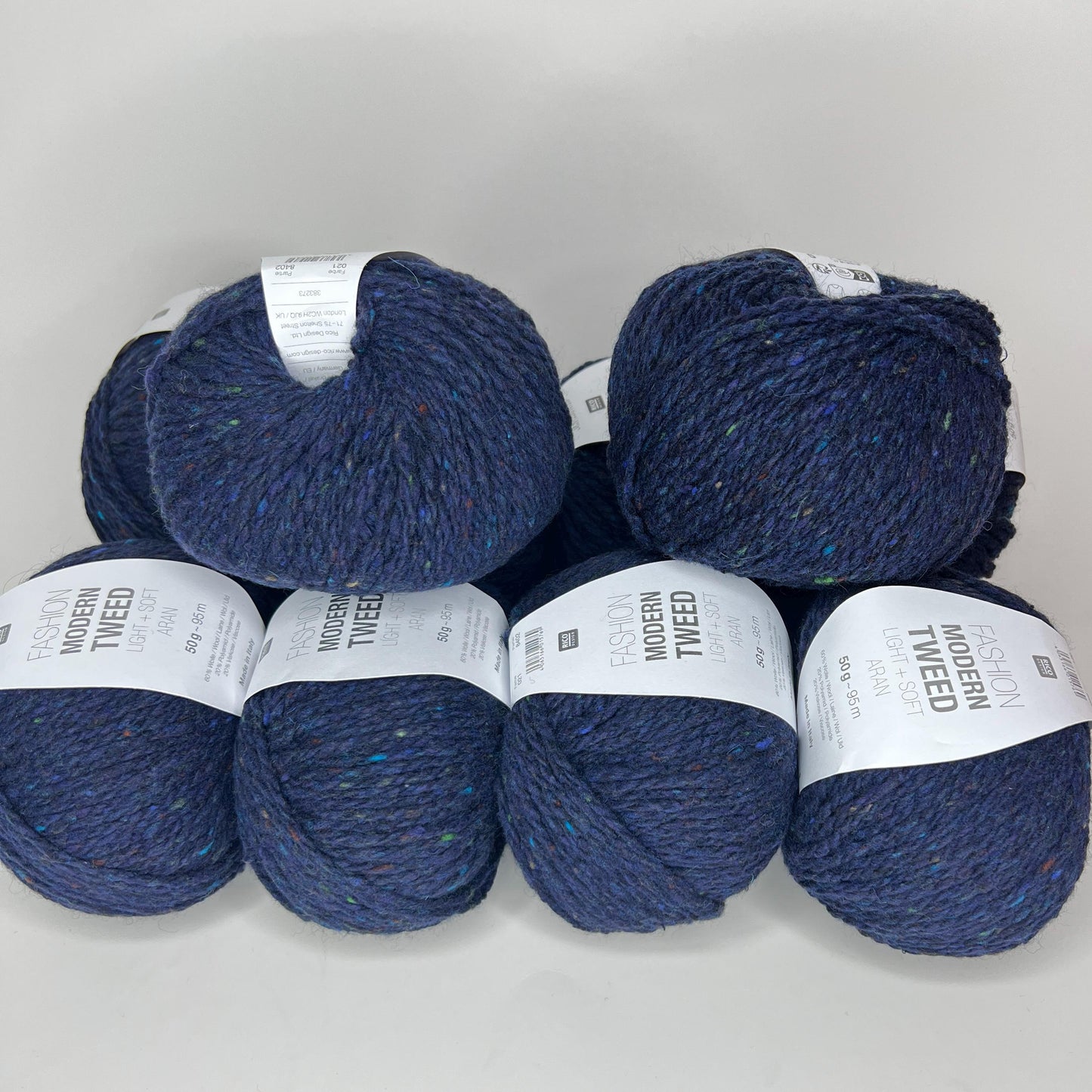 Dark Blue, 60% Merino wool, 20% Viscose, 25% PA. 50gr. Rico Design