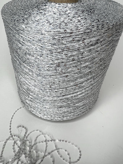 Paillettes Sequin Yarn Antares Silver – Italian Sparkling Yarn
