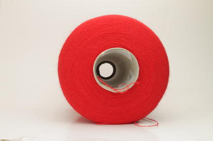 Angora 70%, 20% PA, 10% WV. Nm 1/15 Gold Extra. Color Red