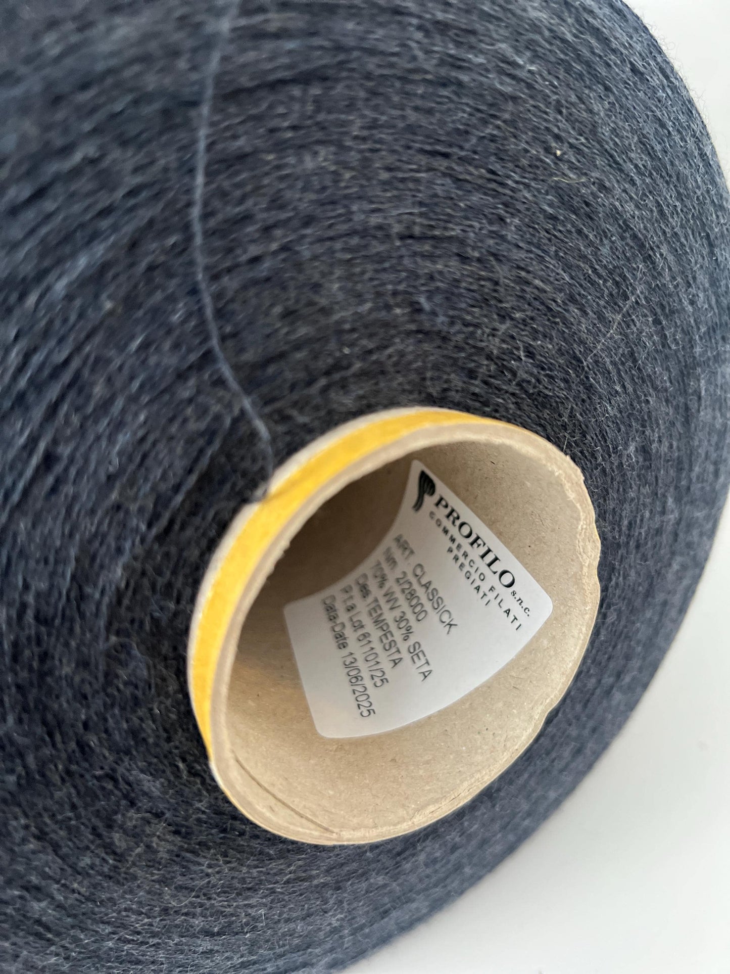 70% Merino&30% Silk yarn,Nm 2/28.PROFILLO,Color Tempesta.Per 100gr