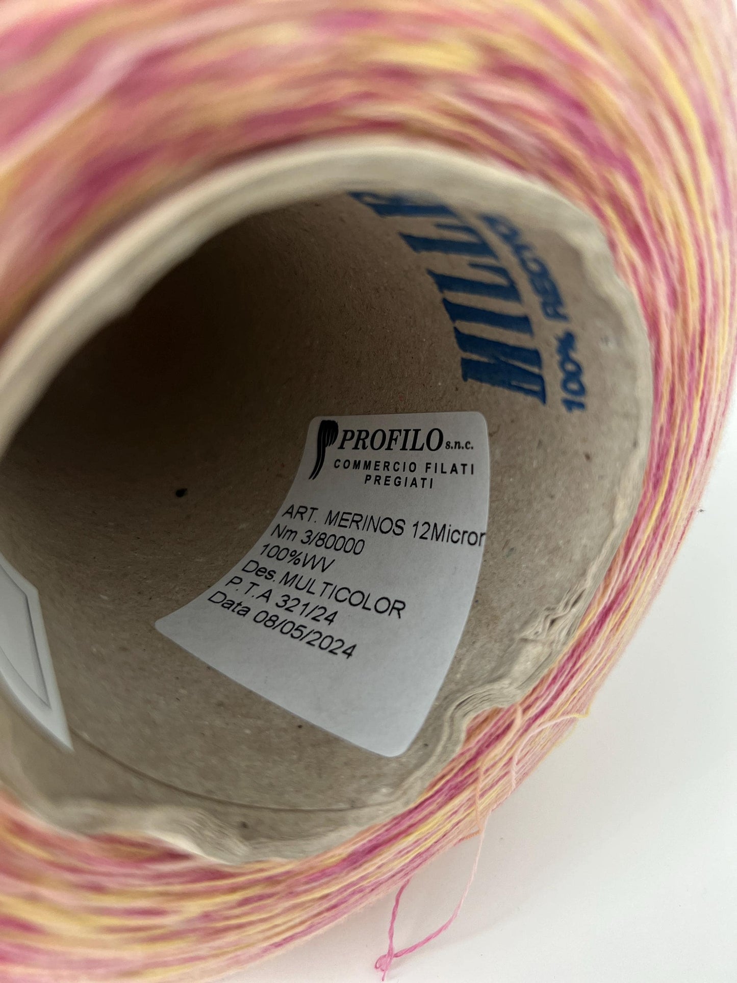 Merino yarn 100%, PROFILLO,Nm 3/80.Color Red&Yellow&Pink.Per 100gr