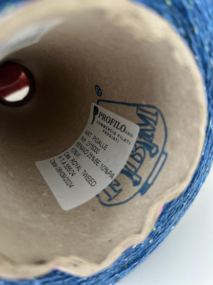 Wool 50%, Silk 25%, VI 10%, PA 10%. Color ROYAL TWEED.Per 100 gr