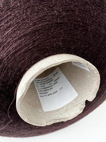 100% Merino yarn on cone.Cashwool,Nm2/30, ZEGNA,Color Brown.Per 100 gr