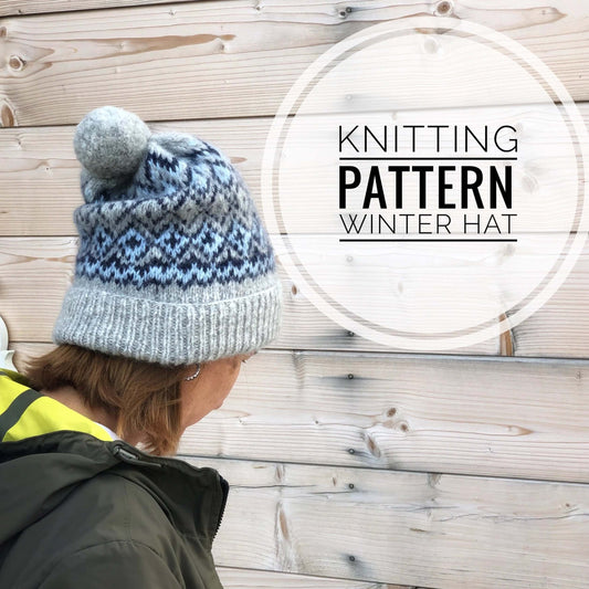 Easy knit pattern hat, Knitting Pattern Scandinavian winter hat