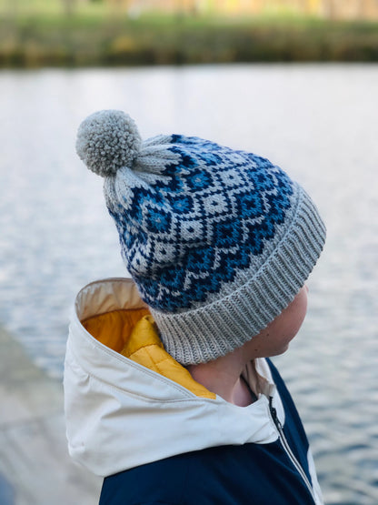 Knitting Pattern Easy knit pattern hat , Fair Isle winter hat