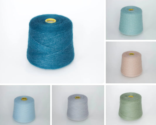 Kid Mohair Yarn 70% - Silk Yarn 30%, Yarn for knitting, Yarn on Cone. per 100 gr