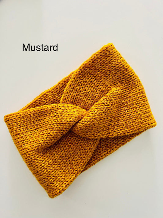 Handmade Twisted Headband, Fiber Content: 100% wool