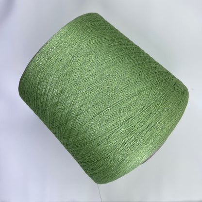 74% Sustainable Viscose 16% PBT 10% Metallic Fiber (lurex), Nm 37,Filaty, KALIPSO (green), per 50 gr